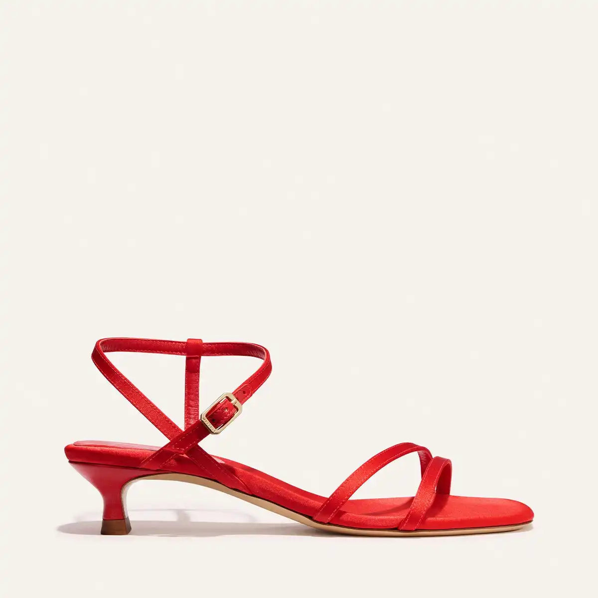 The Dylan Sandal - Poppy Satin