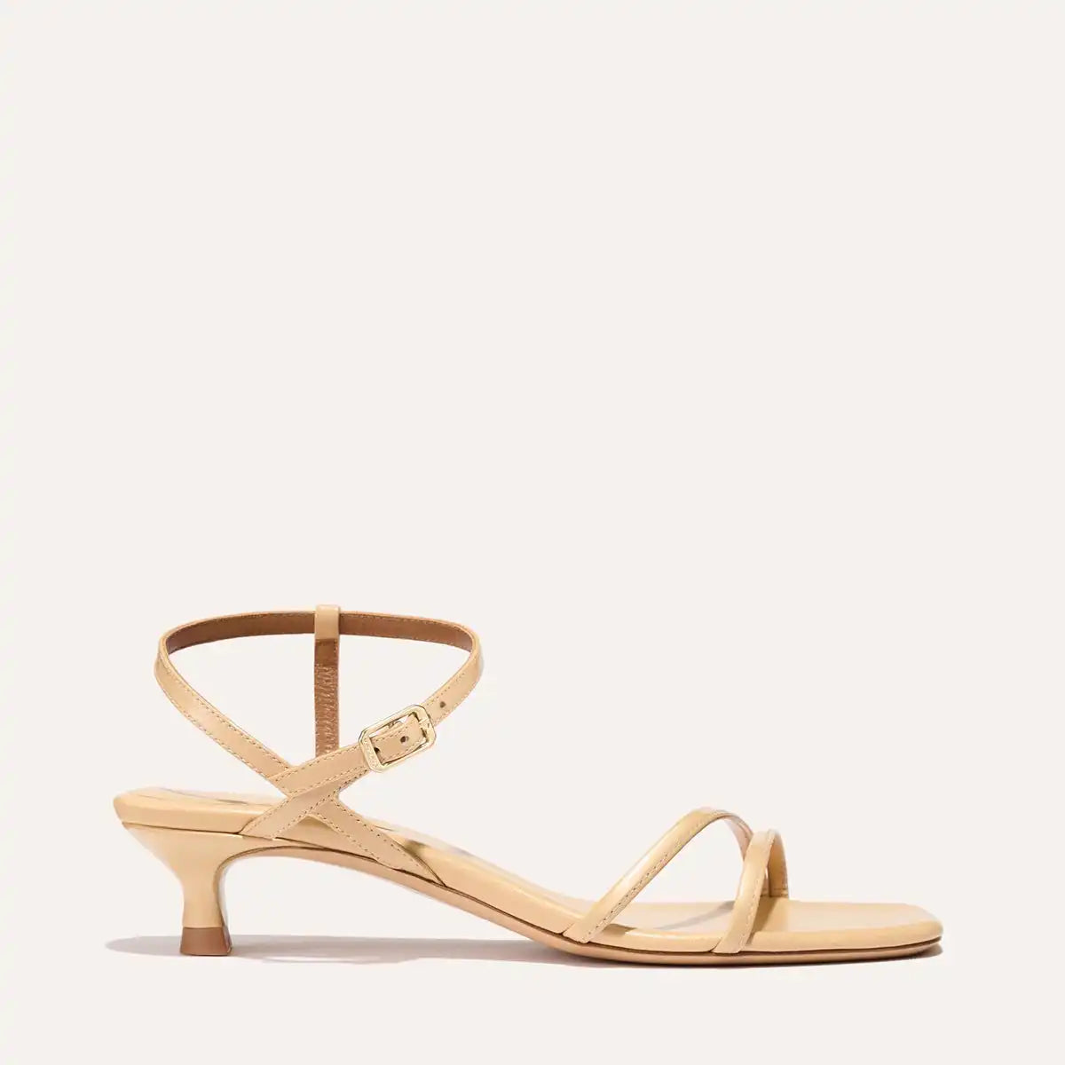 The Dylan Sandal - Sand Crinkle Gloss Nappa