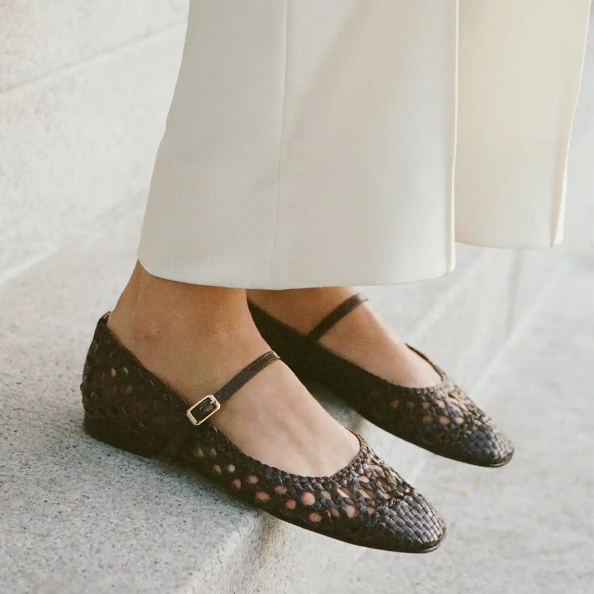 The Fonteyn Jane - Espresso Woven Leather