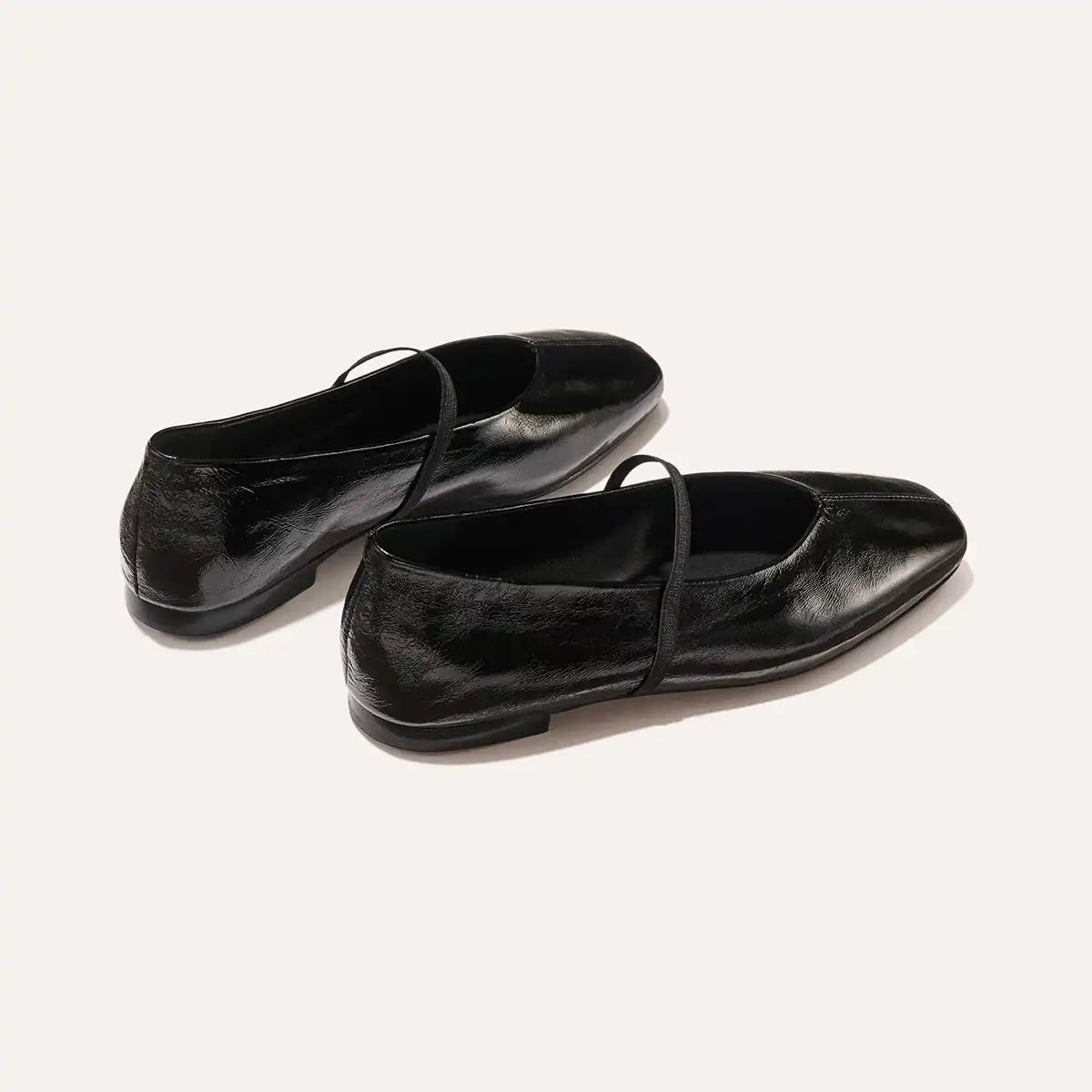 The Phoebe - Black Crinkle-Gloss Nappa