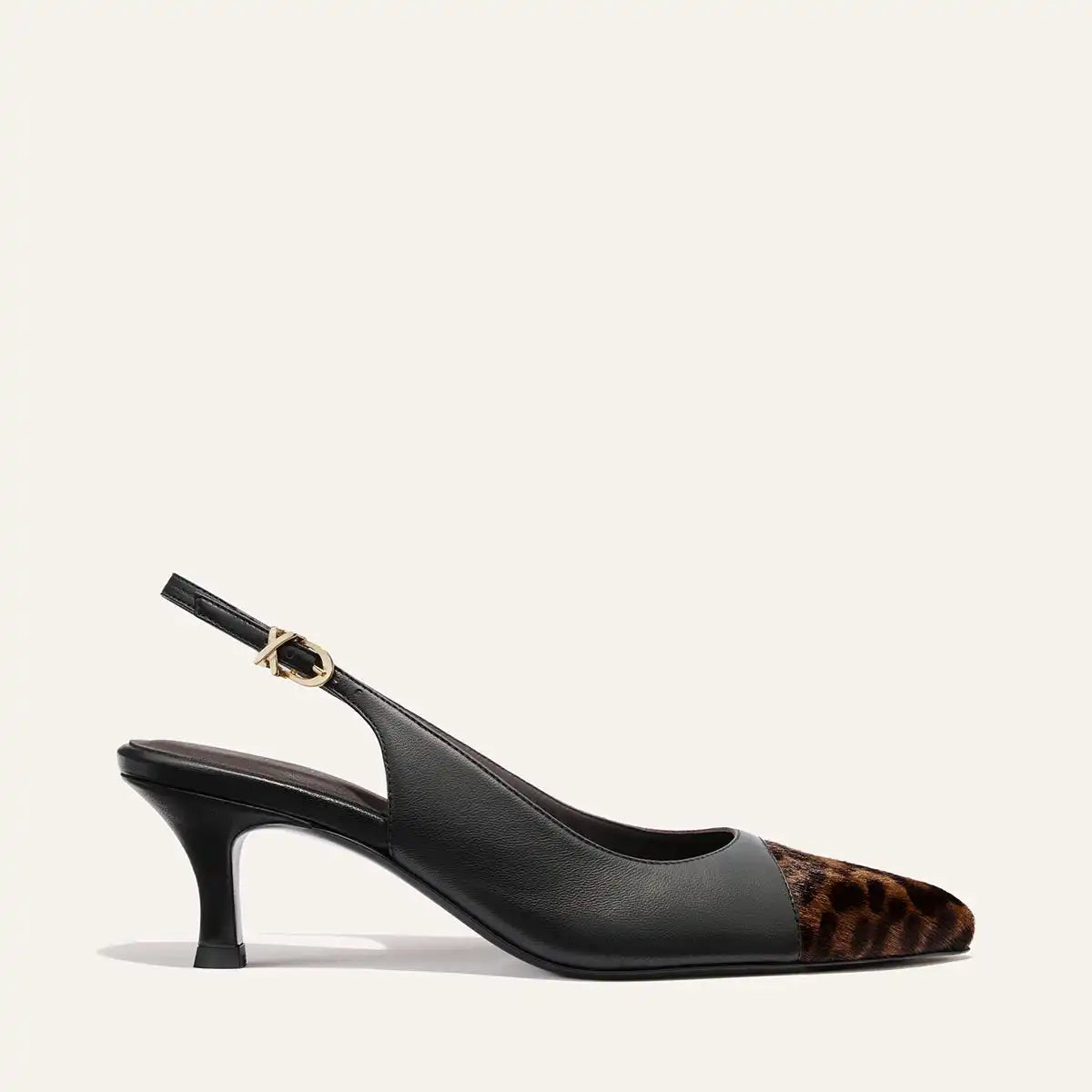 The Colette - Black Nappa and Leopard Haircalf