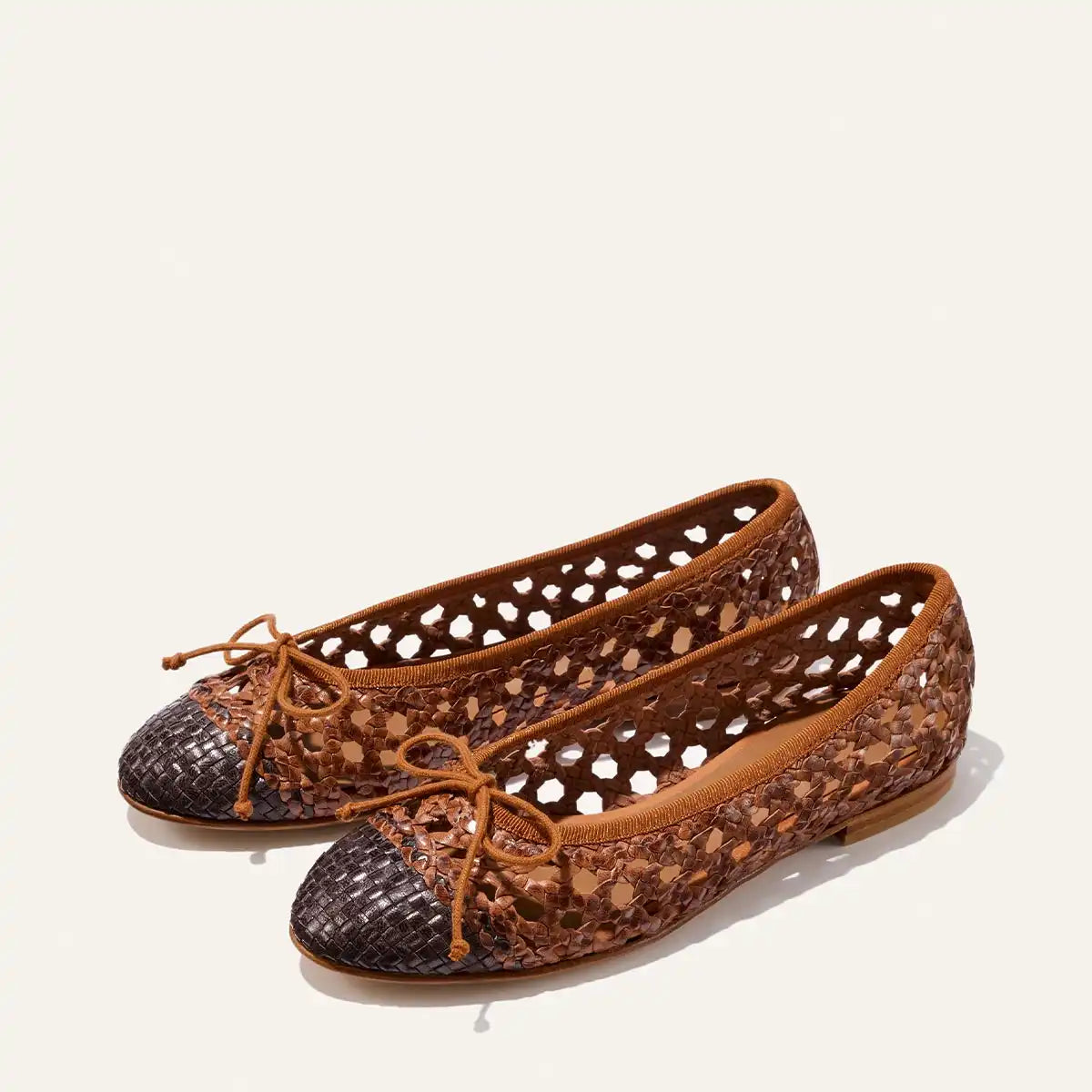 The Demi - Saddle and Espresso Woven Leather