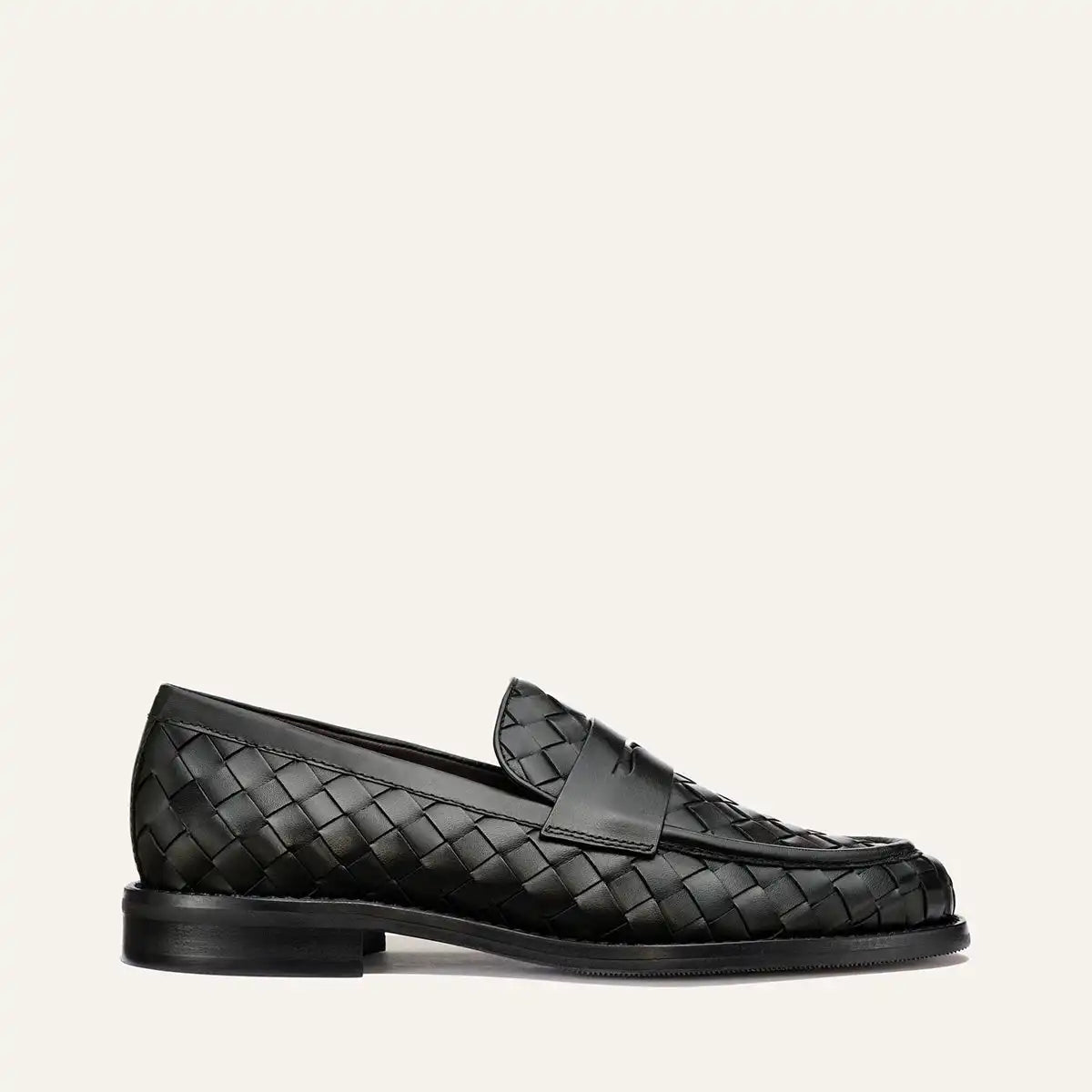 The Marlowe Loafer - Black Woven Pasado Calf