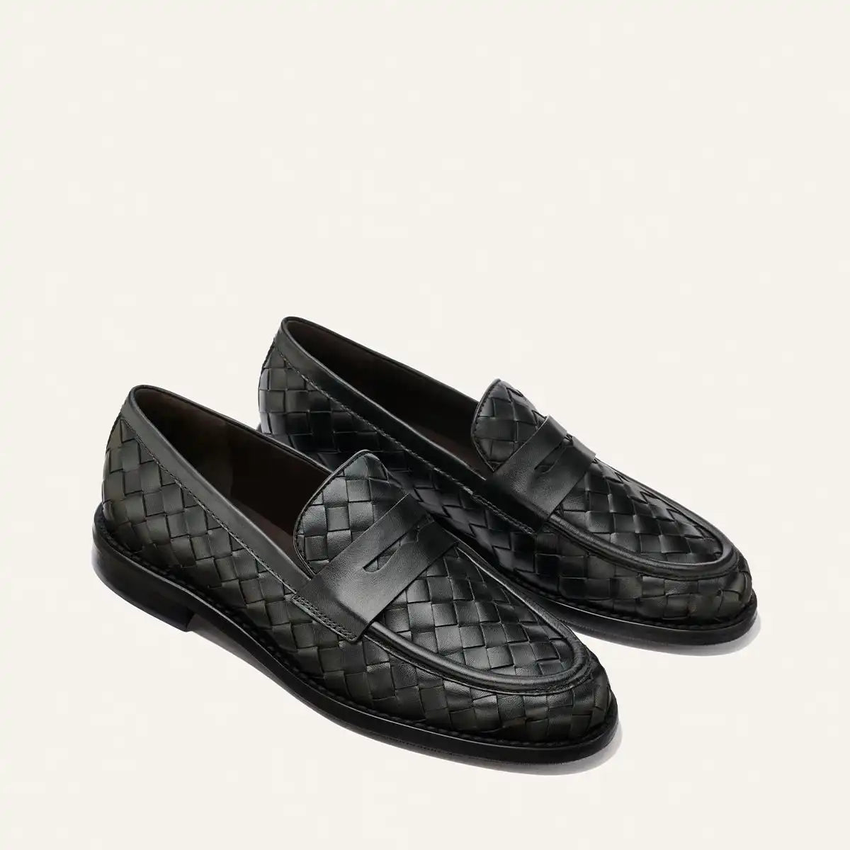 The Marlowe Loafer - Black Woven Pasado Calf