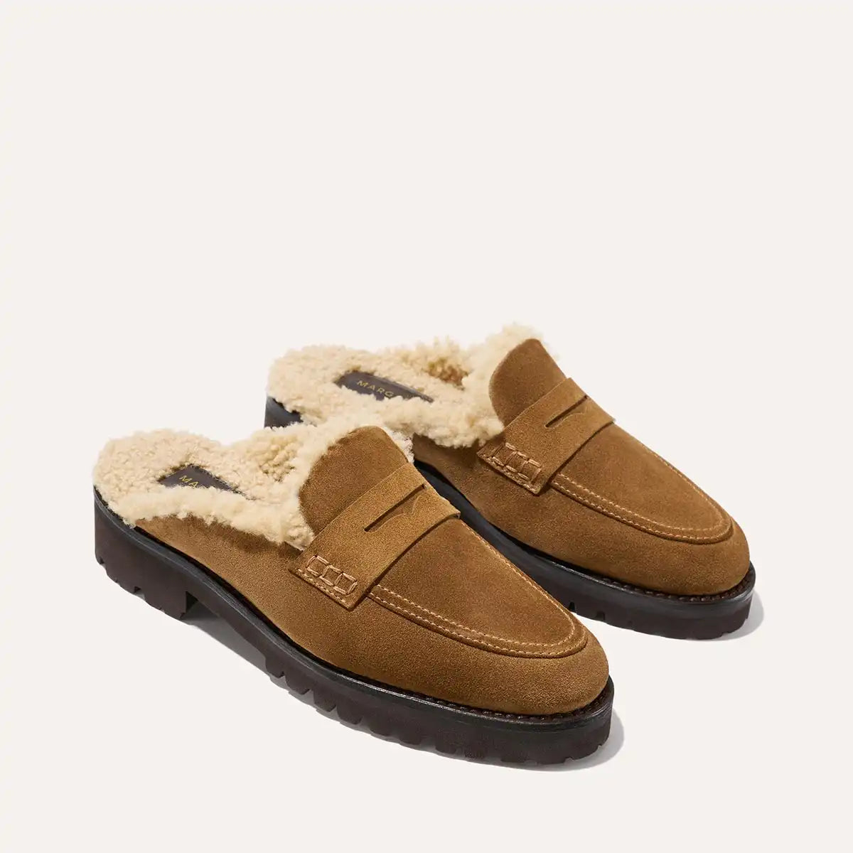 The Marlowe Mule - Walnut Suede and Shearling