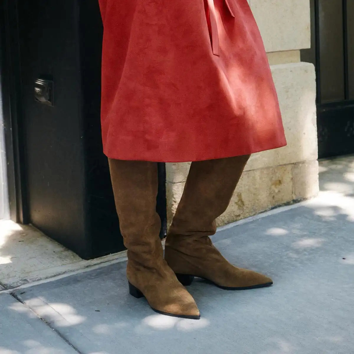 The Hayes Knee-High Boot - Driftwood Suede